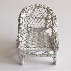 Home Decor Vintage wicker mini chair plant stand